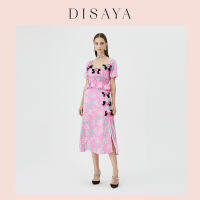 [DISAYA] - Print Ribbon Skirt กระโปรงยาวลายปริ้นท์Ribbon ดีเทลโบว์