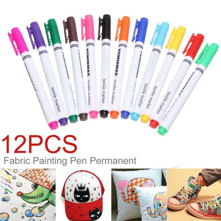 pexels-12pcs-ใหม่การทาสีผ้าปากกาเพอร์มาเน้นปากกาเขียนผ้าสำหรับเสื้อยืดออกแบบเสื้อผ้า