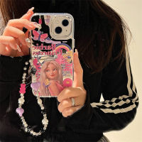 [YWYK] INS เจ้าหญิงบาร์บี้เคสโทรศัพท์กระจกเต็มรูปแบบที่มีโซ่สำหรับ iPhone 11/12/13 Pro Max