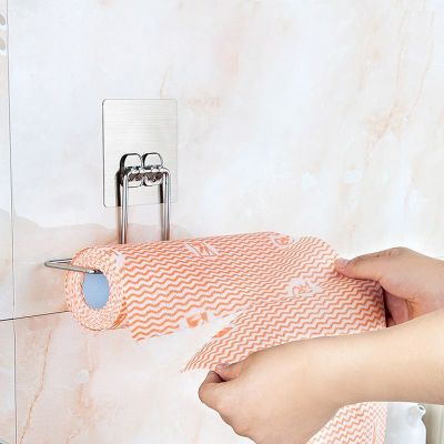 Kitchen Roll Paper Hanger Bathroom Toilet Tissue Holder Strong Suction Cup Adhesive Hook Towel Rack Convenience Bathroom Counter Storage
