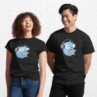 The Golang Mascot: Music {{%28}}Black Edition{{%29}} Classic T-Shirt