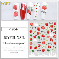 ?【Lowest price】WORE Nail Art 3D decal สติกเกอร์ผลไม้มะนาวแตงโม Cherry Nail Art decals