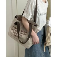 Canvas bag womens summer 2022 new trendy fashion tote bag student class versatile large capacity crossbody bag 【JYUE】