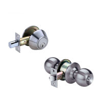 2023 Hot Sale China Factory Made Front Door Knob Lockset and Single Cylinder Deadbolt Combination Set Satin Nickel lock