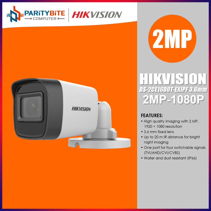 Hikvision Bullet Camera DS-2CE16D0T-EXIPF Mini 3.6mm 2MP Fixed | Lazada PH