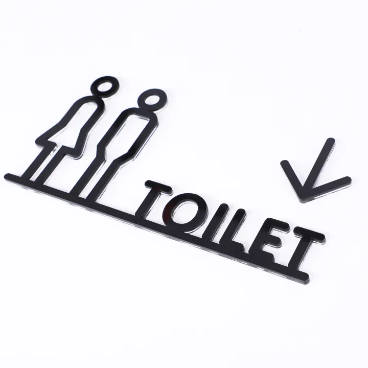 Creative bathroom numbers bathroom acrylic tip arrow indicates black