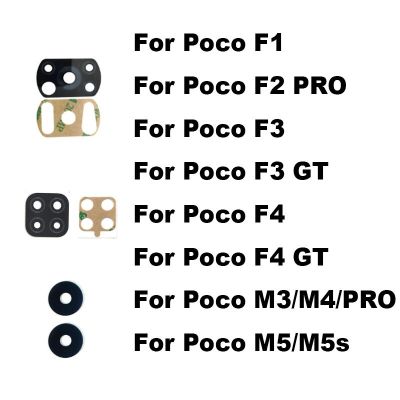 กล้องหลังเดิมด้านหลังเลนส์แก้วพร้อมกาวสติกเกอร์กาวสําหรับ Xiaomi Poco F1 F2 F3 F4 M3 M4 M5 M5S GT PRO 4G 5G