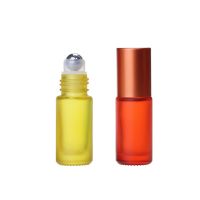 1/5/10PCS 5ml Portable Roll Essential Oil Perfume Thick Glass Vial Travel Refillable Frosted Colorful Roller Ball Bottle