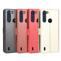 กระเป๋าเงินสำหรับ Moto One เคสฟิวชั่นตั้งได้360องศา,ปกหนังอัจฉริยะพับได้กันกระแทกกันการสูญหายสำหรับ Moto One Fusion