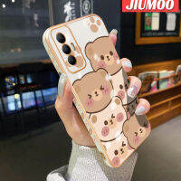 เคส JIUMOO สำหรับ Tecno Spark 8 Pro Camon 18 P 18 P Camon 18T Camon 19 Pro Canmon 19 Neo เคสการ์ตูนหมีน่ารักใบหน้าขอบสี่เหลี่ยมดีไซน์ใหม่เคสมือถือบางๆเคสลวดลายเคลือบฝาปิดเลนส์เต็มกล้องปกป้องนุ่มกันกระแทก