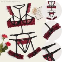 【CW】☃❒❀  Set Womens Transparent Panty Sets Garter Erotic