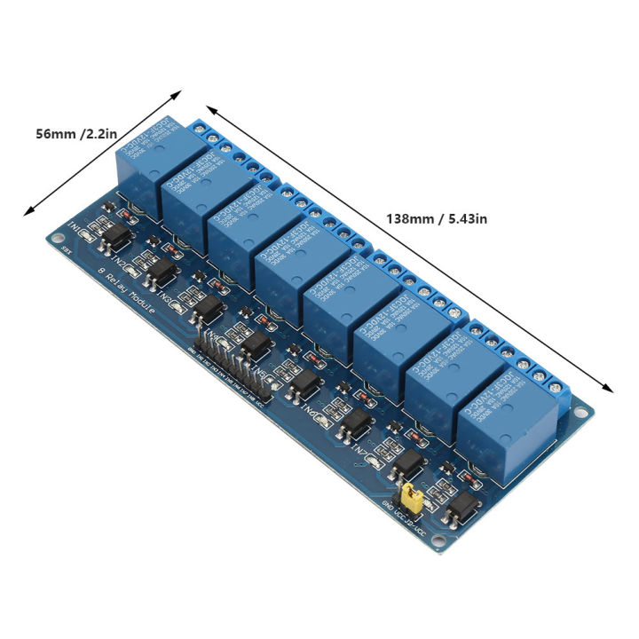 โมดูล-plc-สำหรับควบคุมโมดูลรีเลย์8ช่องสัญญาณพร้อมตัวแยกออปโตคัปเปลอร์บอร์ดสีฟ้า