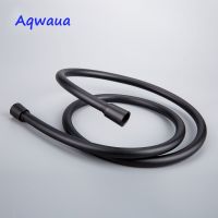 Aqwaua ท่อประปาสายต่อฝักบัวพีวีซีสีดำยาว1.5เมตรเชื่อมต่ออุปกรณ์เสริมในห้องน้ำท่อฝักบัว