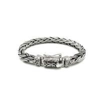 DSP สร้อยข้อมือเงินถักเปียสามเหลี่ยมหางกระรอกปั่นเกลียว เงินแท้ 925: DSP 925 Sterling Silver Braided Bracelets[CLSP0153]