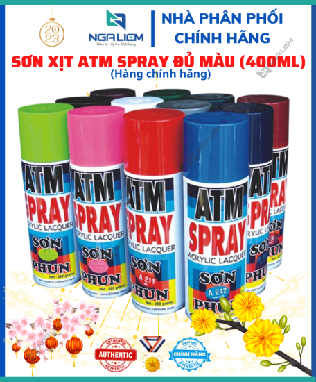 Sơn xịt atm spray đủ màu 400ml - ảnh sản phẩm 1