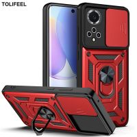 Slide Camera Lens Case For Huawei Honor 50 Luxury Shockproof Armor Cover For Honor 50 Phone Back Coque Funda