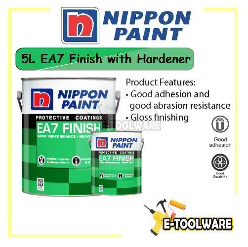 5L Nippon Paint EA7 Epoxy Floor Paint Cat Lantai Rumah Cat Lantai Simen ...