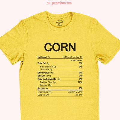 การออกแบบเดิมเสื้อยืดลาย โภชนาการข้าวโพด Corn Nutrition Facts เสื้อยืดลายตลก เสื้อคนชอบข้าวโพด ไซส์ S - 2XLS-5XL