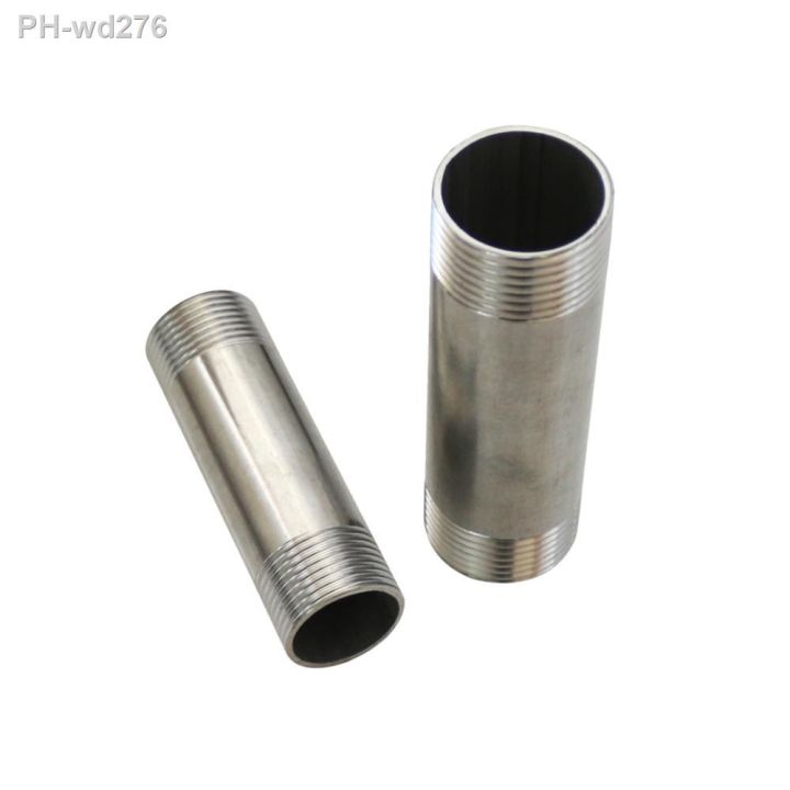 bsp-1-2-quot-3-4-quot-1-quot-pipe-fitting-stainless-steel-304-malexmale-threaded-pipe-connector-5-6-8-10-15-20-30cm-adapter-shower-rod