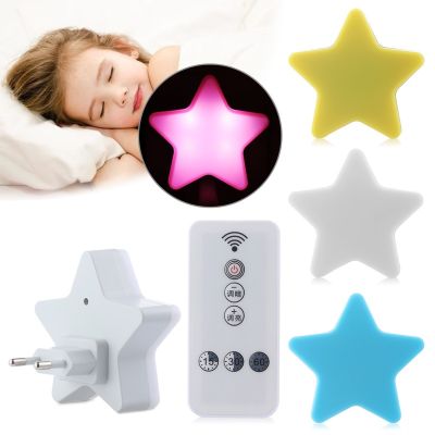 【CC】 Cartoons Star Night Lights Sensor Bedside Wall Lamp Baby Kids Childrens Bedroom Sleeping Nightlight