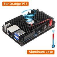 For Orange Pi 5 Aluminum Alloy Protective Case with Cooling Fan Heat Sink Passive Active Cooling Radiator Metal Case