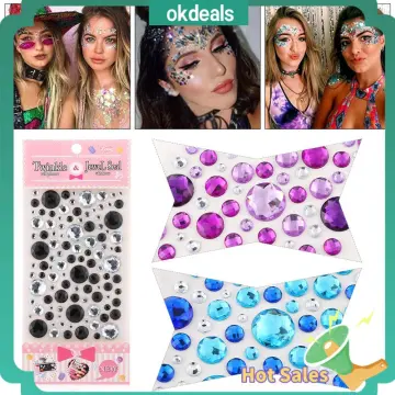 Face Jewels Crystal Body Art Stickers Make Up Festival Face Gems