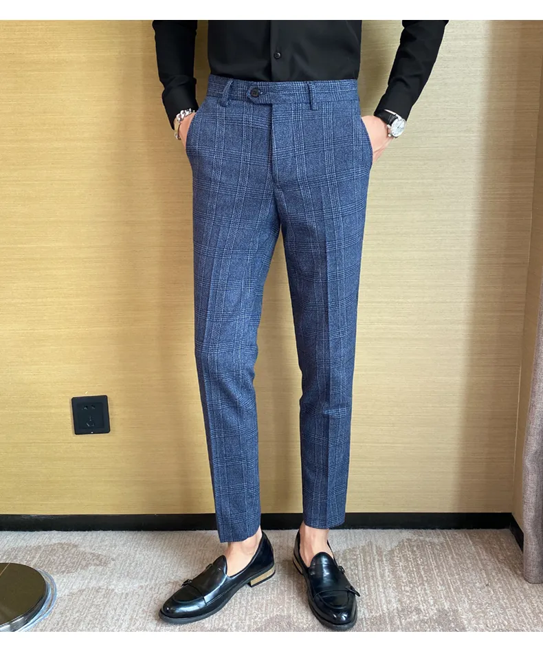 New Men'S Trousers, 3 High-End Buttons, Korean Office, Beltless Baggy,  Beautiful Wear | Shopee Singapore