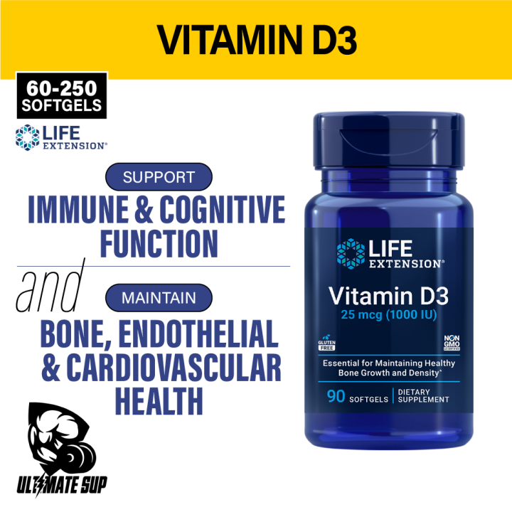 Life Extension, Vitamin D3, Supports Bone & Immune Health Anti Aging