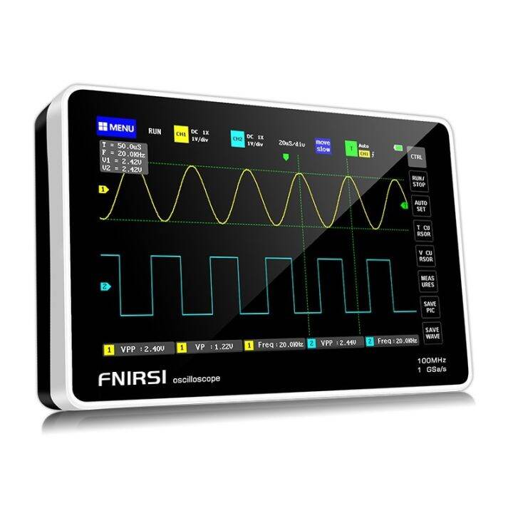 1013d-fnirsi-แบนด์วิดท์100m-1gsa-s-oscilloscope-หน้าจอ7-จอแอลซีดีที่มีการตอบสนองสูง2ช่องแท็บเล็ตสโคปแบบพกพาออสซิลโลสโคปแบบดิจิตอลความละเอียด800x480หน้าจอสัมผัส-การทำงานด้วยท่าทางมัลติฟังก์ชั่นออสซิลโล