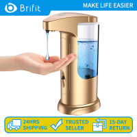 Brifit เครื่องจ่ายสบู่เหลวแบบเซ็นเซอร์อัตโนมัติ 370ml เครื่องจ่ายสบู่เหลว เซ็นเซอร์อัจฉริยะอินฟราเรด touch-free เครื่องจ่ายสบู่มือ ABS ระดับ IPX4 กันน้ำ เหมาะสำหรับห้องครัว ห้องน้ำ ห้องน้ำ สำนักงาน (แบบไม่สัมผัส)