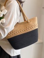 Large-capacity bag 2023 new fashion niche woven womens bag spring and summer all-match commuting shoulder bucket tote bag 【QYUE】