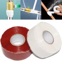 Super Strong Waterproof Tape White Red Stop Leaks Seal Repair Seam Sticker Self Fix Heat Resistant Insulation Pipe Faucet Tape Adhesives  Tape