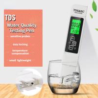 3-In-1ปากกา TDS LCD มิเตอร์ TDS ทดสอบการนำ EC EC เครื่องวัดตัวกรองปากกาวัดคุณภาพน้ำที่ใช้ในครัวเรือนเครื่องวัดน้ำบริสุทธิ์วัดคุณภาพน้ำปากกาทดสอบ