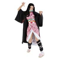 {AH Department Store}ผู้ใหญ่ผู้หญิง Anime Demon Slayer Kamado Nezuko คอสเพลย์เครื่องแต่งกาย Kimono Coat ชุดฮาโลวีน Carnival Suit