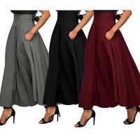 【CC】♕▫  Skirt Fashion Waist Pleated Skirts With Pockets Color Ladies Faldas