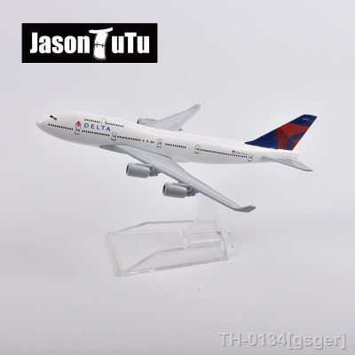 ☁❀ JASON TUTU-Delta Air Boeing 747 Avião Modelo Modelo Aircraft fundido 1/400 Escala 16cm Dropshipping