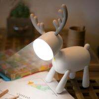 Elk Deer Rotary Night Light Tail Adjustable Timing USB Lamp Kids Bedroom Decor Desktop decoration