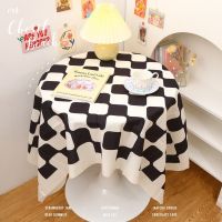 Checkerboard Lattice Tablecloth Ins Luxury High-end Table Cloth Tea Table Cloth Student Desk Table Cover Camping Table Mat