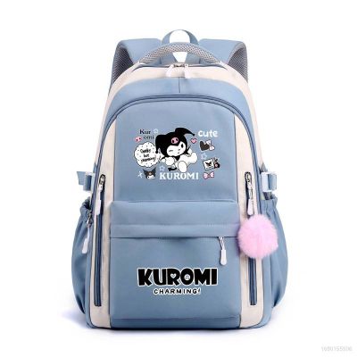 ใหม่ Sanrio Kuromi กระเป๋าเป้สะพายหลัง ความจุขนาดใหญ่ กันน้ํา ระบายอากาศ พิมพ์ลาย แฟชั่นสําหรับผู้หญิง ผู้ชาย นักเรียน