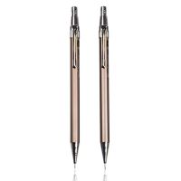 2Pcs Metal Mechanical Pencil Press Automatic Pens for Writing Drawing Stationery School Office Supplies - 0.7Mm &amp; 0.5Mm