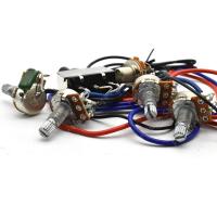 ‘【；】 Electric Guitarra Wiring Harness Prewired 3 Way Toggle Switch Jack 500K Pots For Gibs LP Electric Guitar 2T2V Replacement