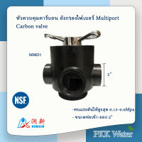 หัวควบคุมถังกรองไฟเบอร์ คาร์บอน Multiport valve ขนาดปากถังกรอง 4 นิ้ว รูน้ำเข้า-ออก ขนาด 2 นิ้ว