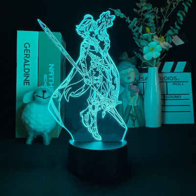 Anime Genshin Impact Xiao Figure 3D Night Lights Acrylic Table Lamp for Home Room Decor Light Cool Kid Child Gift Night Light
