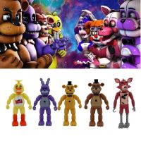 ZHUREBA ข้อต่อที่สามารถเคลื่อนย้ายได้พีวีซีฮาโลวีนชุด FNAF Nightmare ที่มีการฉายตุ๊กตาหมีเฟร็ดดี้ห้าคืนที่ Freddy ของตกแต่งรถโมเดลฟิกเกอร์ตุ๊กตาแอคชั่นของเล่น