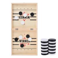 Wooden Hockey Board Game Fast Sling Puck Table Football Winners Games Desktop Battle Winner Game Kid Party Games Table Football Winners Games Parent-Child Durable For Kids gorgeously