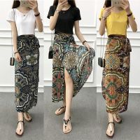 COD DSFERTGERRYYY Floral Wrap Around Skirt long Lace-up Split Beach Skirt High-Waist Chiffon Skirt