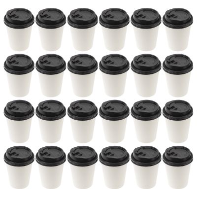 50 Pcs Thermal Coffee Mug Takeaway Paper Cups Lids Disposable Tazas De Cafe
