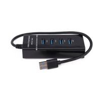 COYEN ปลั๊ก Play แบบพกพาขนาด4พอร์ต USB 3.0 HUB เปิด/ปิดอะแดปเตอร์ Ac,จอภาพคอมพิวเตอร์สายเคเบิ้ล,อะแดปเตอร์ฮับ USB ถ่ายโอนข้อมูลความเร็วสูง