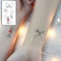 Holding Hands In Love Stickers Hand Heart Tattoo Body Art Makeup Waterproof Temporary Women and Men Fake Tatoo Stickers