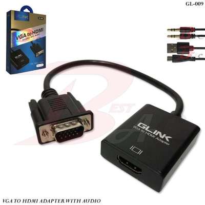 GLINK สายแปลง VGA TO HDMI รุ่น GL-009 สายแปลง vga to hdmi สายแปลงสัญญาณ